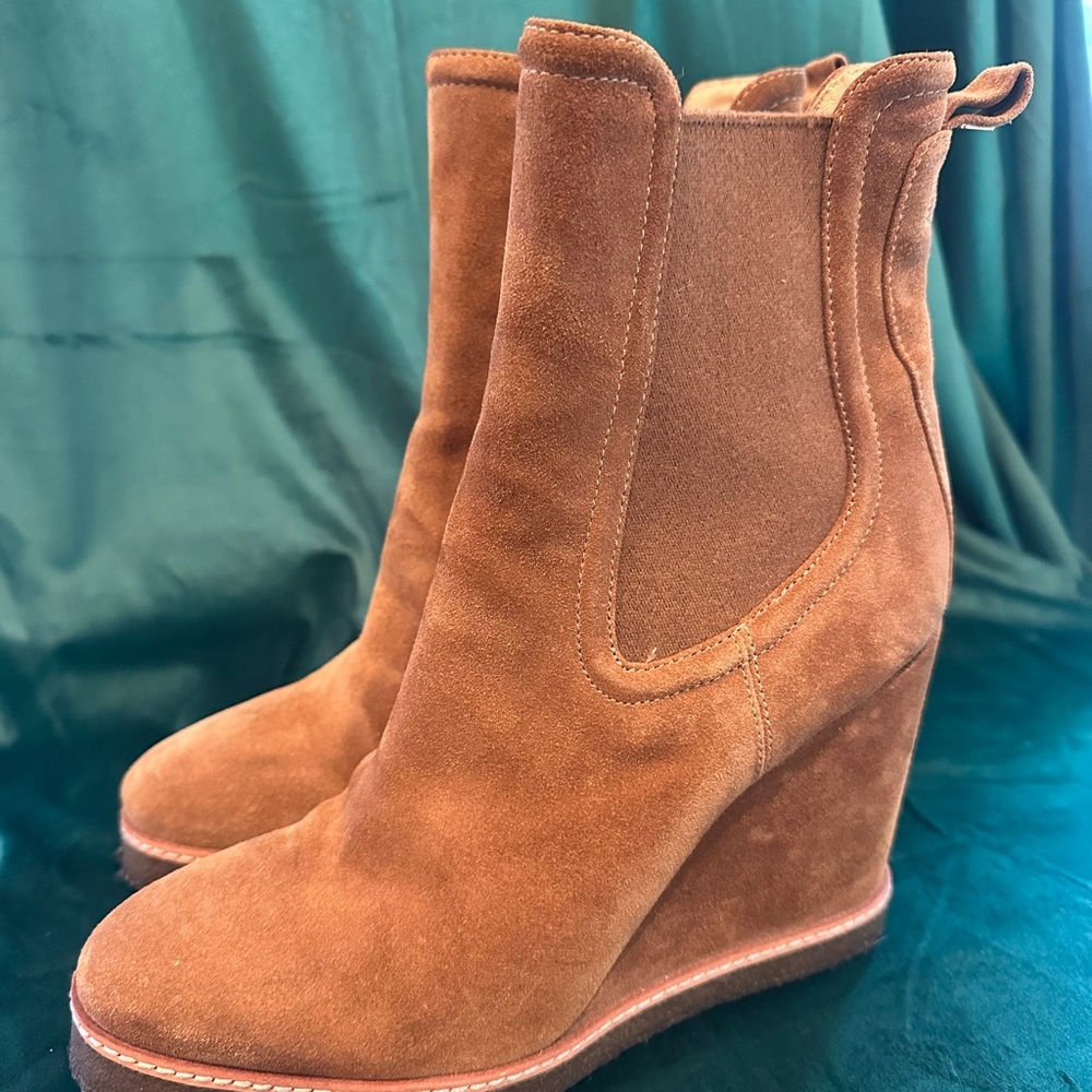 Veronica Beard Carmel suede wedge boots size 10 - Picture 5 of 15